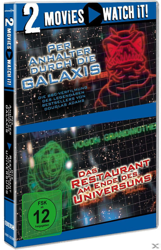 Ein DVD-Cover mit dem Titel in Rot und Illustrationen eines Roboters und eines Mannes.