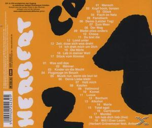Albumcover mit deutschem Text. Enthält einen schwarzen Hintergrund mit weißem Text und einigen großen schwarzen Formen.
