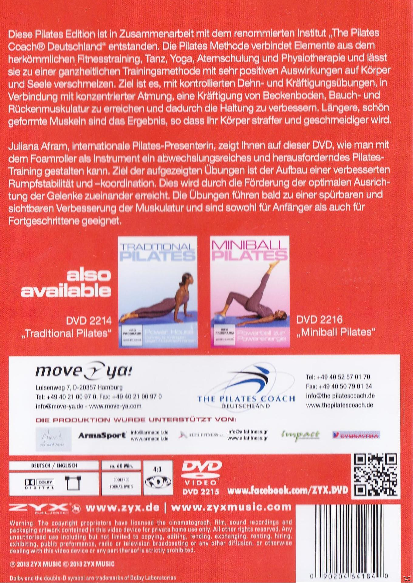 DVD-Rückseite mit Text und zwei Bildern von Frauen in Workout-Posen auf weißem Hintergrund.