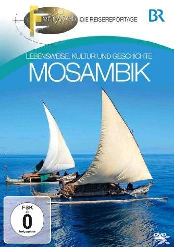 DVD-Cover: Boote auf Wasser, Titel Mosambik. Blauer Himmel und weiße Segel.