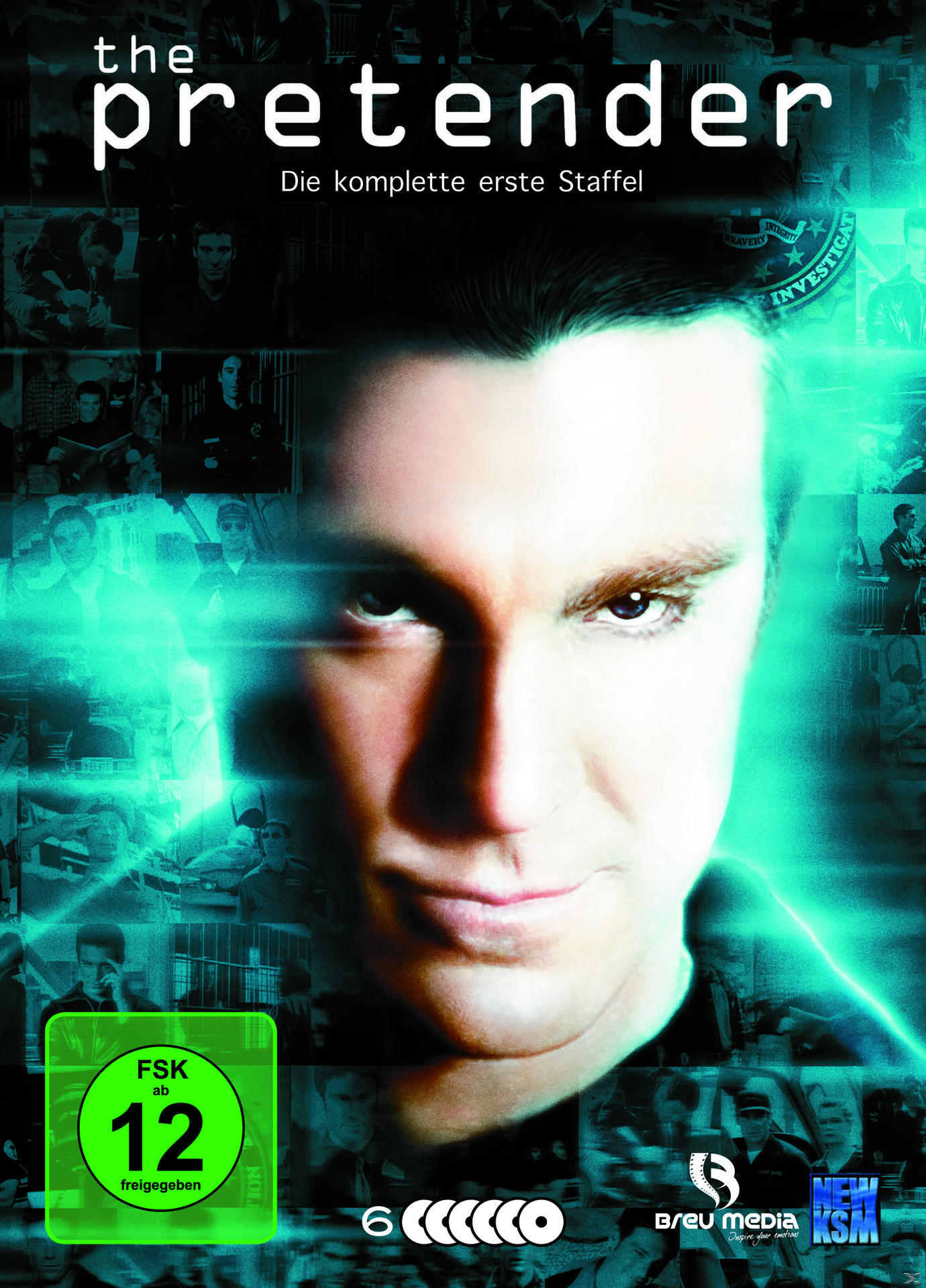 The Pretender DVD-Cover. Gesicht eines Mannes mit verschwommenem Hintergrund.