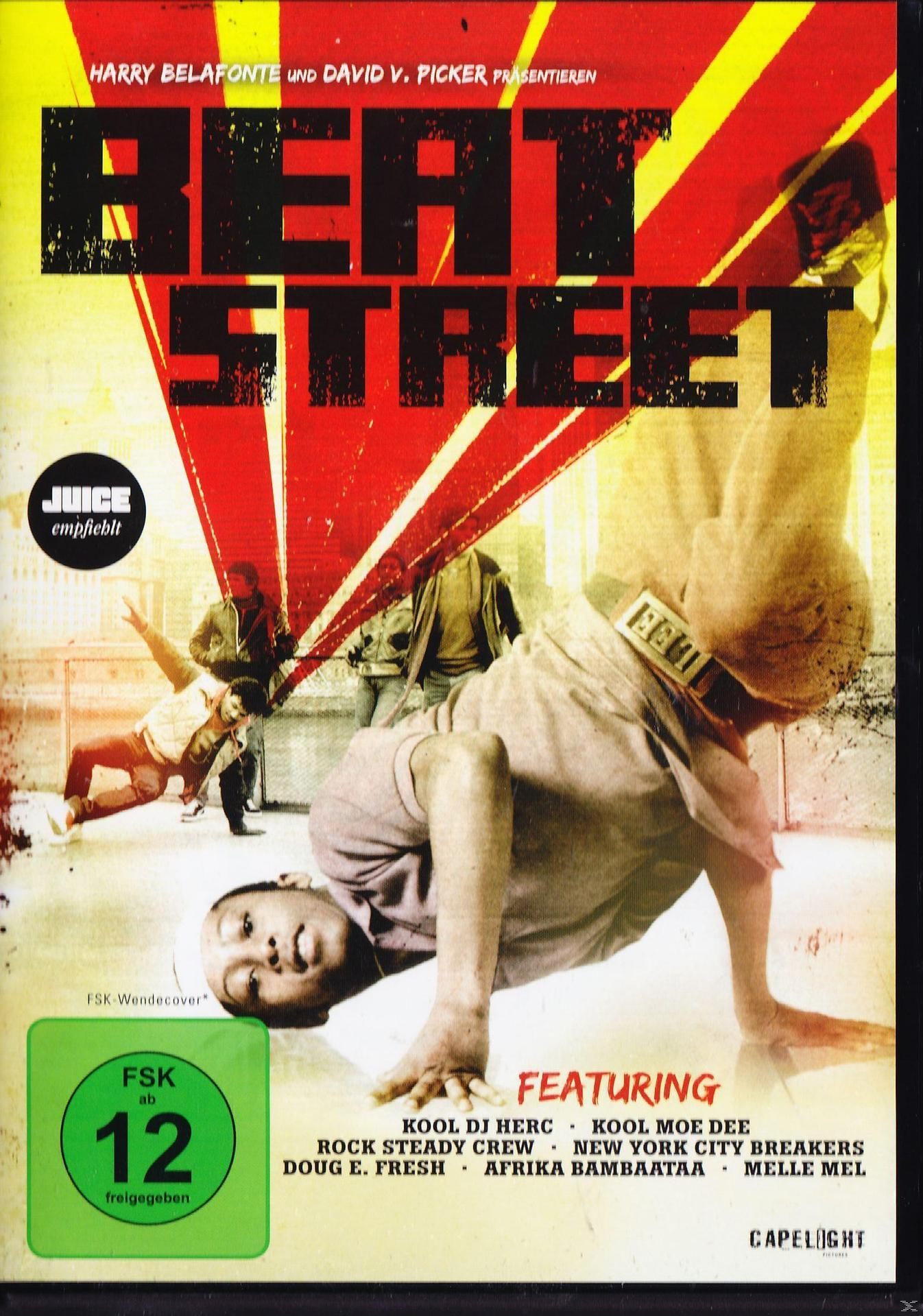 DVD-Cover von 'Beat Street', mit einem Breakdance-Mann und anderen Personen im Hintergrund.