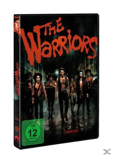 DVD-Cover mit einer Gruppe von Männern in dunkler Kleidung. Titel: The Warriors. Grüner FSK 12 Aufkleber.