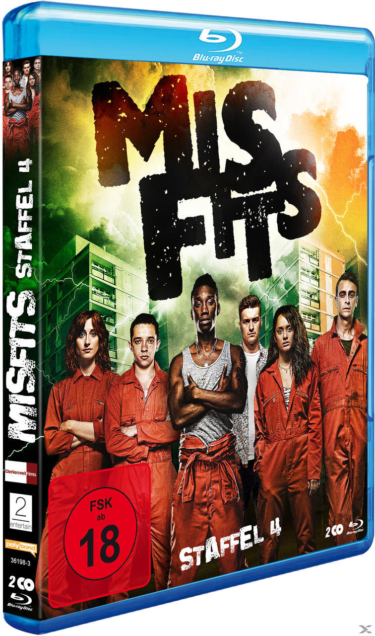 Blu-Ray-Cover. Gruppe von Leuten in orangefarbenen Overalls. Grün-schwarzer Hintergrund.