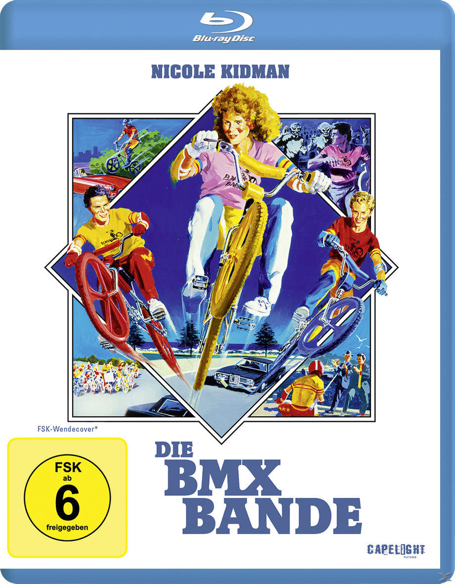 DVD-Cover von Die BMX Bande, ein Film mit Radfahrern und einer Stadtszene.