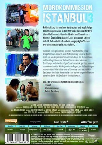 Filmcover: Szene aus einem Film mit Personen und Text auf Deutsch. Titel: Mordkommission Istanbul 3.