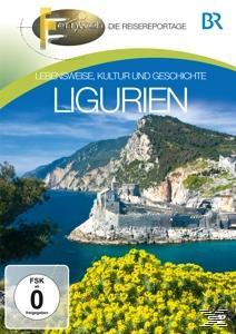 DVD-Cover: Küstenblick, ligurische Küste, blaues Meer, grüne Hügel und Berge, gelbe Blumen, Text auf dem Cover.
