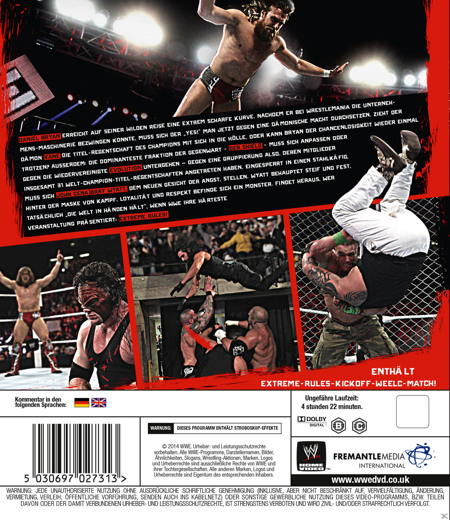 DVD-Hülle. Wrestler in Aktion während eines Kampfes. Text über die Veranstaltung ist ebenfalls vorhanden.