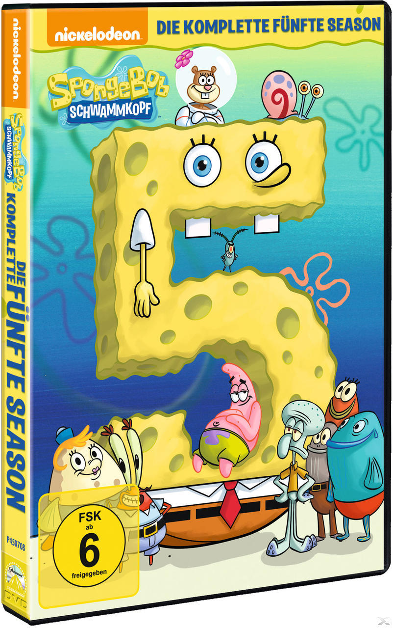 DVD-Cover. Spongebob und Freunde. Titel: SpongeBob Schwammkopf, Die komplette fünfte Season.