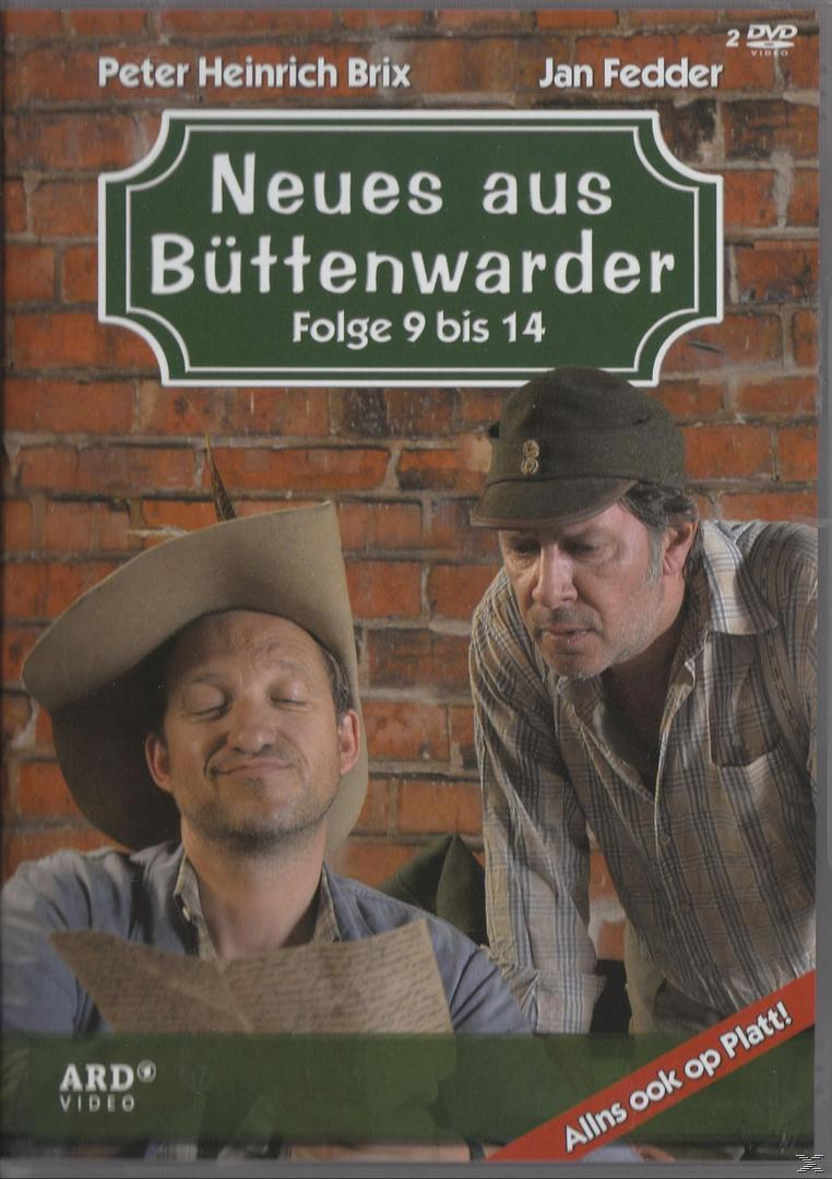 DVD-Cover: Neues aus Büttenwarder. Zwei Männer vor einer Backsteinmauer, grünes Schild, Titel auf Deutsch.
