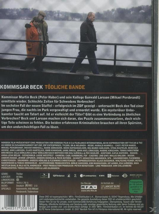 DVD-Cover mit Text über "Kommissar Beck". Drei Männer im Hintergrund. Dunkler Hintergrund.