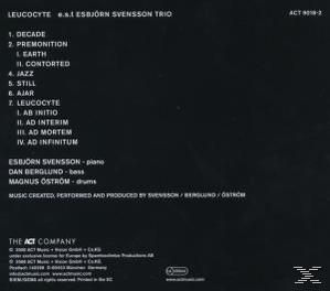 Rückseite eines Albums mit Titelliste und Credits für das Album 'Leucocyte' von e.s.t. Esbjörn Svensson Trio.