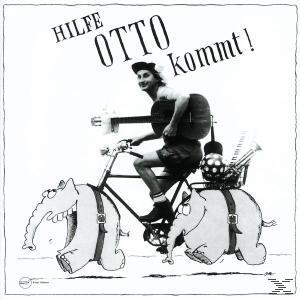 Albumcover, Otto auf einem Fahrrad, gezogen von Elefanten, mit Musikinstrumenten.