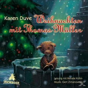 Buchcover eines Teddybären in einer verschneiten Szene mit Weihnachtsbaum und deutschem Text.