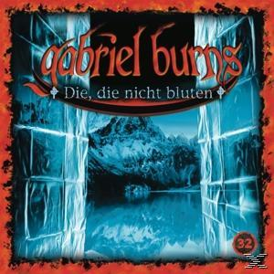 Albumcover. Titel "Gabriel Burns" mit Text "Die, die nicht bluten" über einer Berg- und Seeszene.