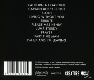 CD-Rückseite mit Trackliste und Credits. Schwarzer Hintergrund, weißer Text. Enthält Songtitel und Copyright.
