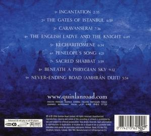 CD-Rückseite: Trackliste, Berge und blauer Hintergrund, weißer Text.