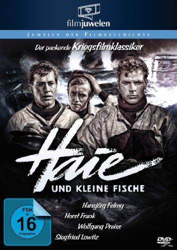 Schwarz-weiß Filmplakat mit drei Männern in Mänteln. Titel ist auf Deutsch. Hintergrund ist dunkel.