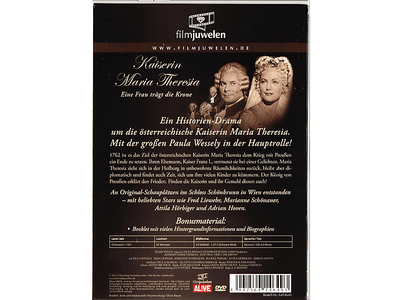 Thumbnail - Kaiserin Maria Theresia - Eine Frau trägt die Krone DVD
