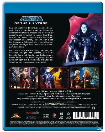 Blu-ray-Cover mit He-Man, Skeletor und Filmszenen aus 'Masters of the Universe'.