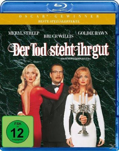 Filmcover: Meryl Streep, Bruce Willis, Goldie Hawn. Titel 'Der Tod steht ihr gut'.