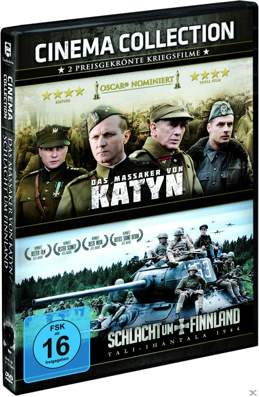 DVD-Cover eines Kriegsfilms. Soldaten in Uniform auf dem Cover. Der Titel lautet auf Deutsch: Das Massaker von Katyn.