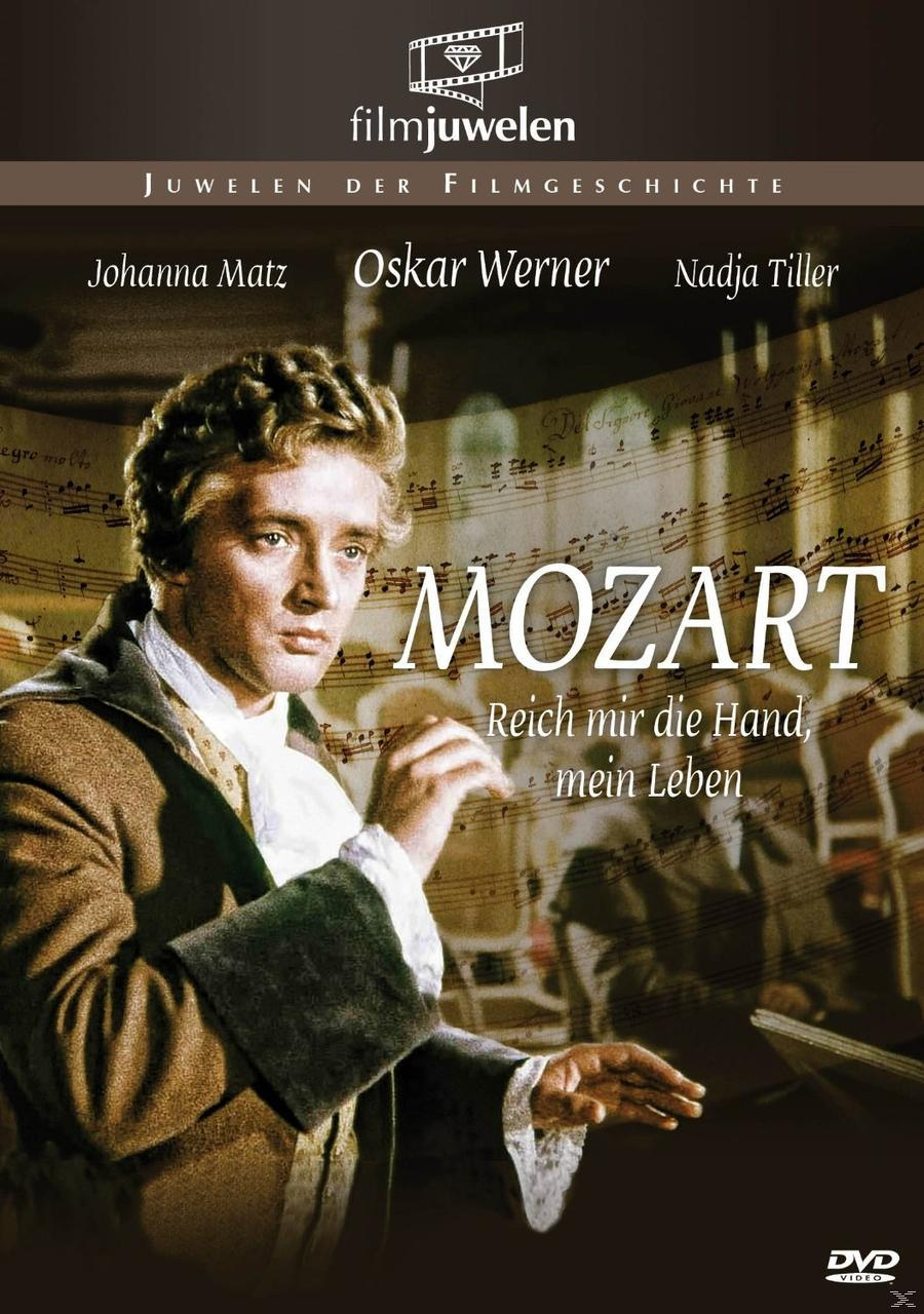 DVD-Cover von Mozart, mit einem Mann in historischem Kostüm, der Musik dirigiert. Der Titel ist 'Mozart'.