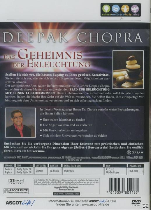 DEEPAK ERLEUCHTUNG CHOPRA DAS - GEHEINIS DVD DER