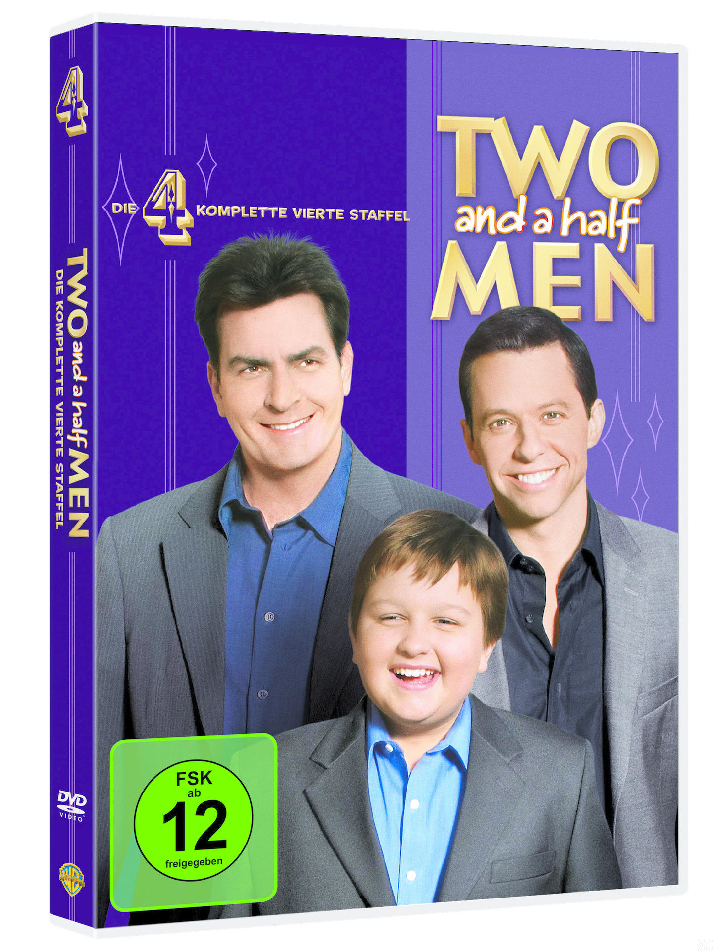 DVD-Cover mit drei lächelnden Männern. Der Titel 'Two and a Half Men' ist abgebildet.