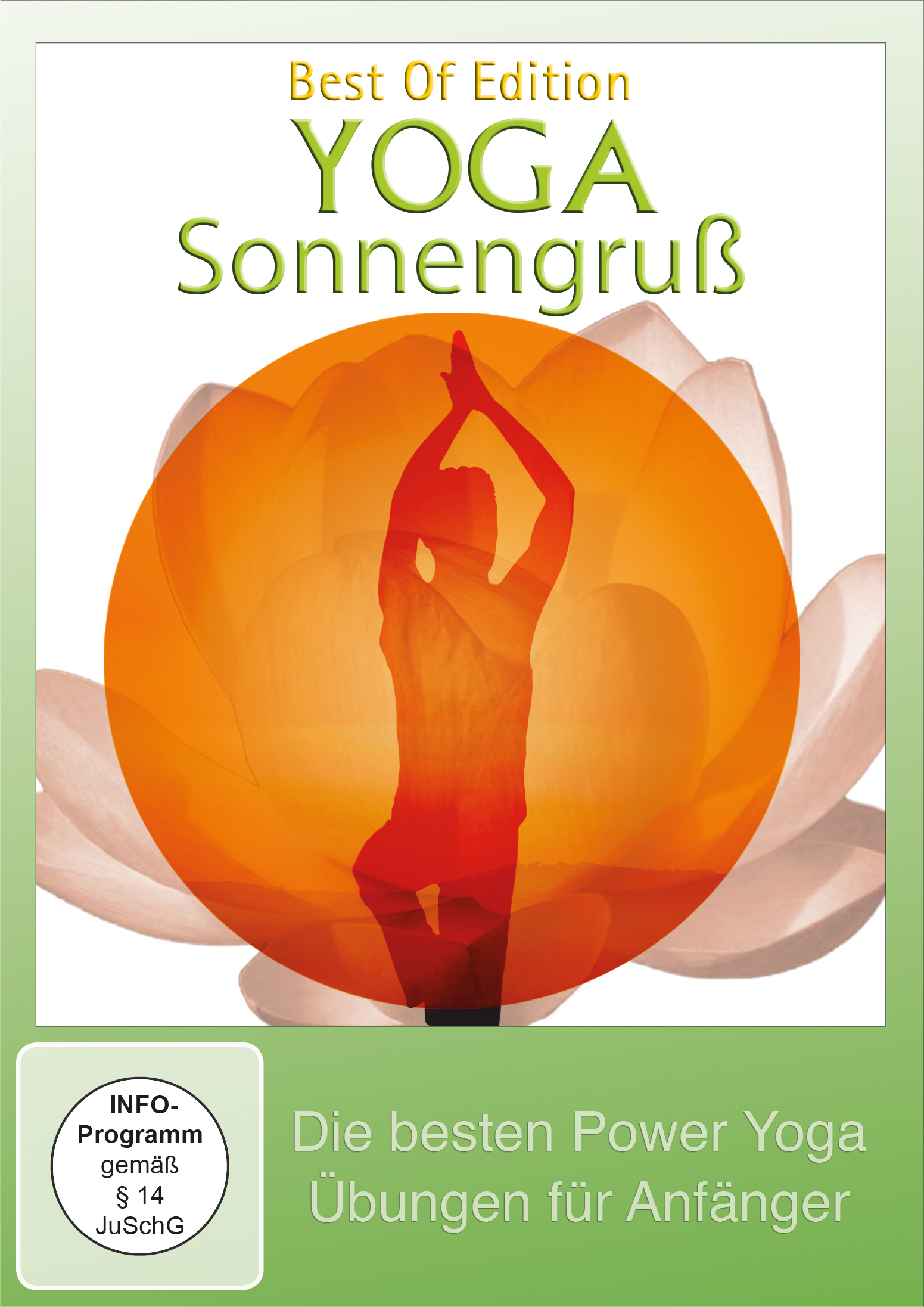 Albumcover: Silhouette einer Person, die eine Yoga-Pose vor einer Blume ausführt.