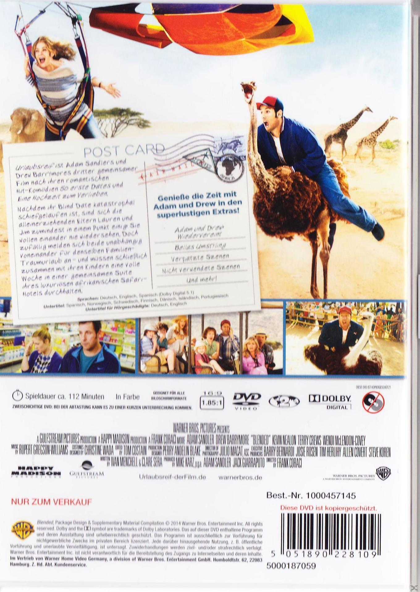 DVD-Cover eines Films mit Menschen und Text, mit einer Giraffe.