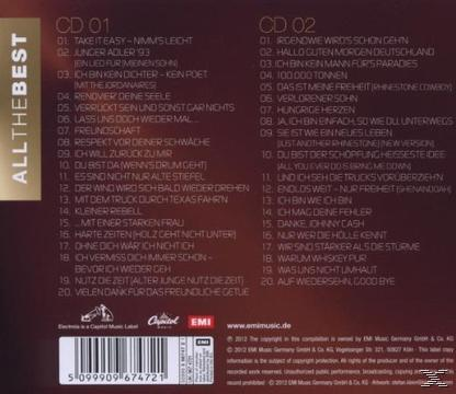CD-Rückseite: Text mit Titelliste und Künstlername. Hintergrund: Verschiedene Bilder und Logos.