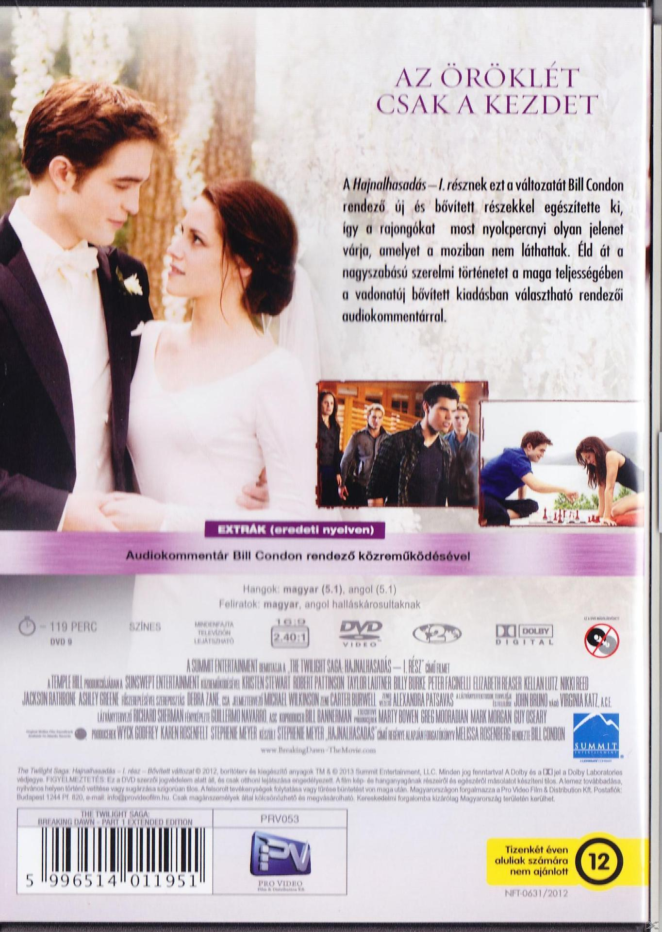 Alkonyat - bővített változat - Hajnalhasadás, 1. rész (DVD)