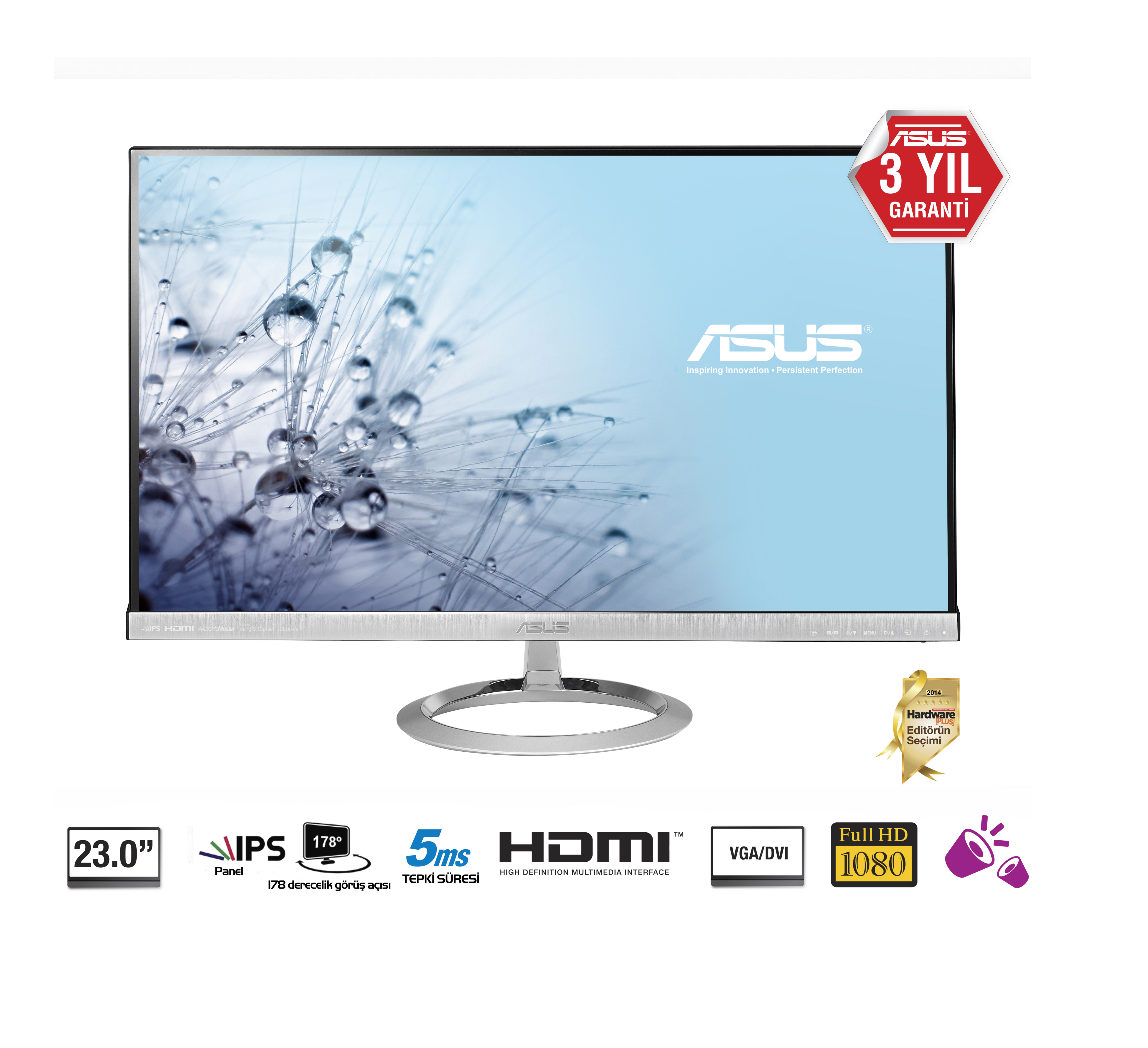 ASUS 23 Asus Mx239H Ah-Ips 1920X1080 5Ms 3Yıl Hdmıx2,Vga Mm  