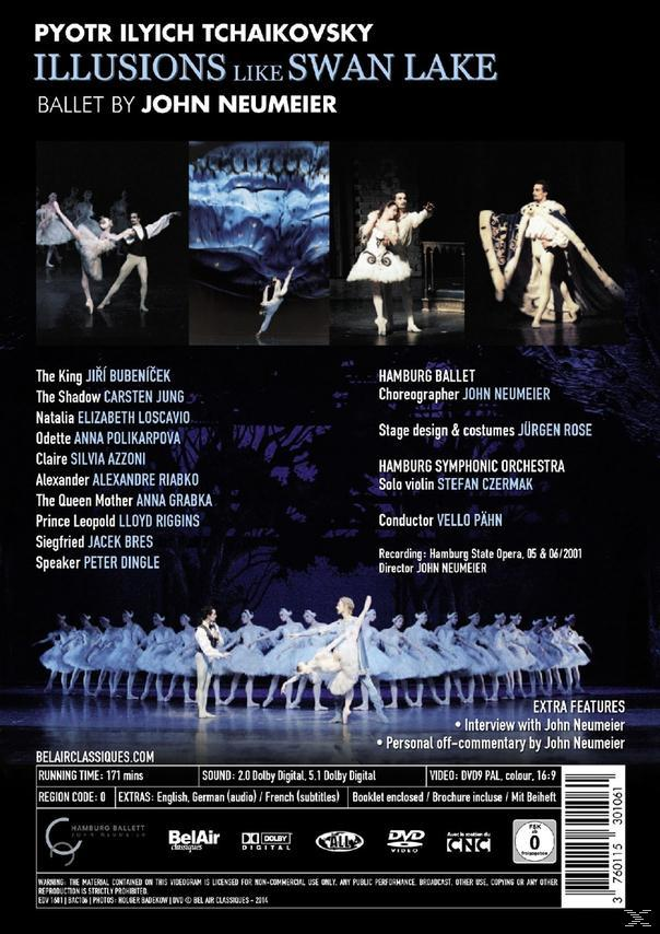 DVD-Cover mit Balletttänzern, Bühnendesign und Text in Weiß und Blau.