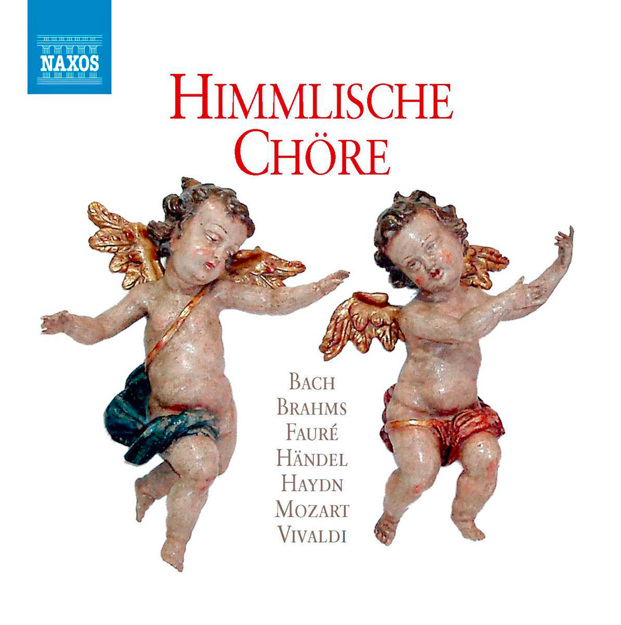 CD-Cover mit zwei Engeln mit goldenen Flügeln. Text: 'Himmlische Chöre' und Komponistennamen.