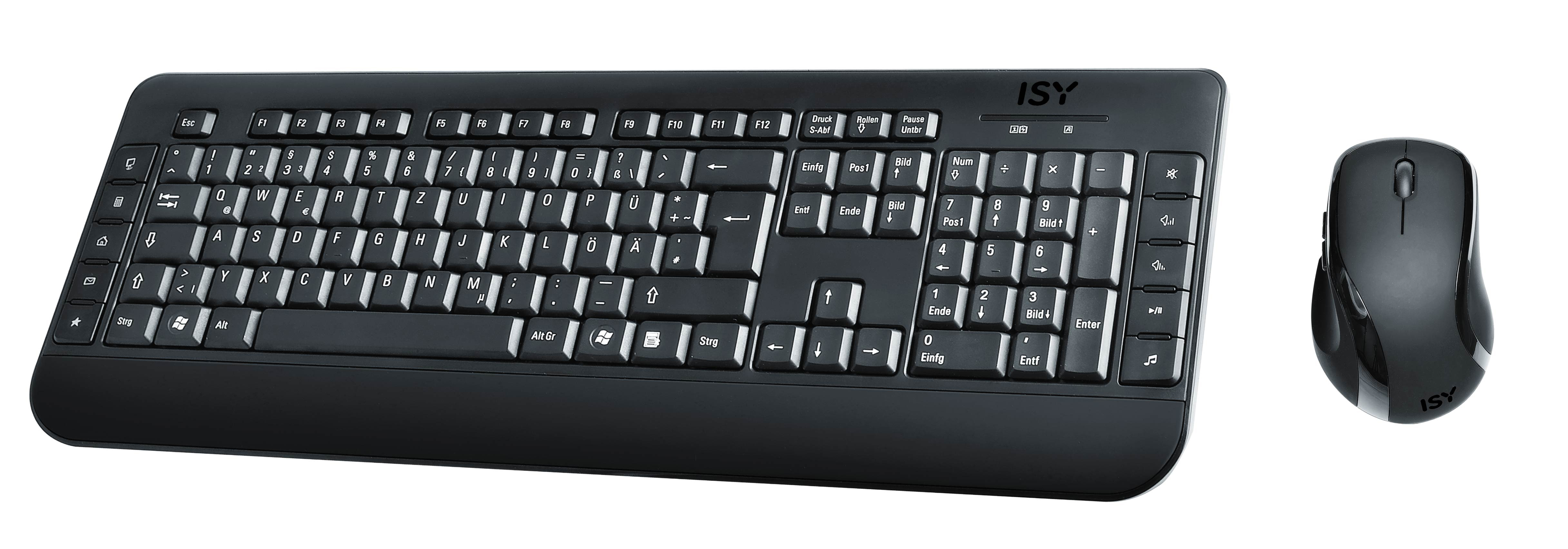 ISY IDE 3100, & Schwarz Tastatur Maus Set, kabellos