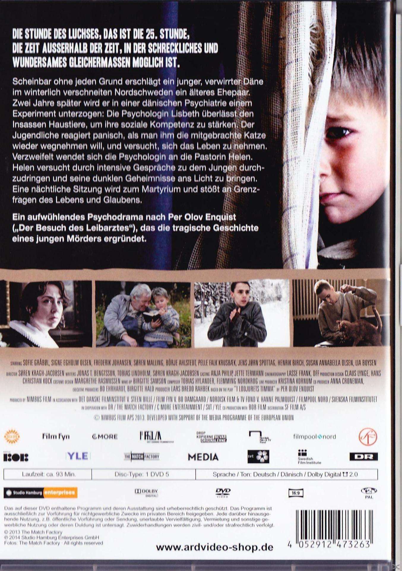 DVD-Cover mit Text in der Mitte und Fotos unten. Eine Person schaut nach rechts.