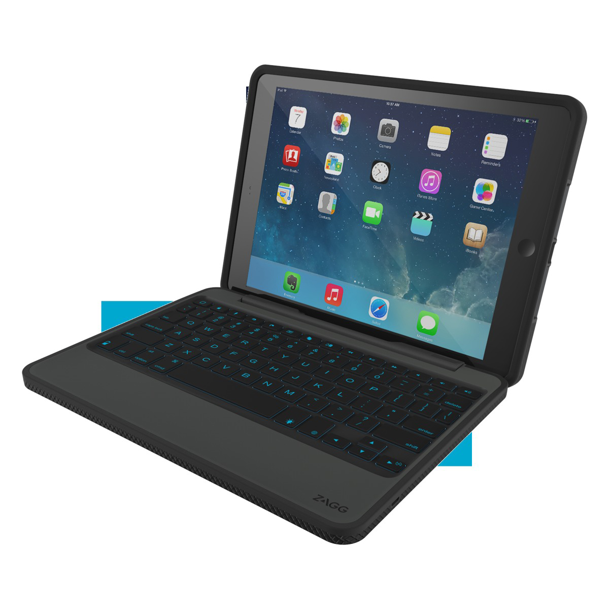 ZAGG ID5ZF2-BBG Outdoor Folio Keyboard Rugged Keyboard Case Schwarz
