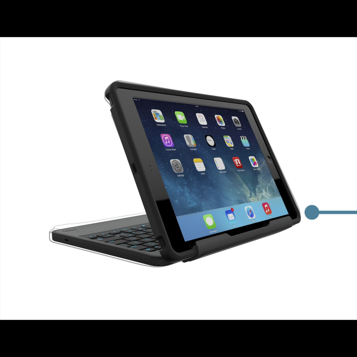 ZAGG ID5ZF2-BBG Outdoor Folio Keyboard Rugged Keyboard Case Schwarz