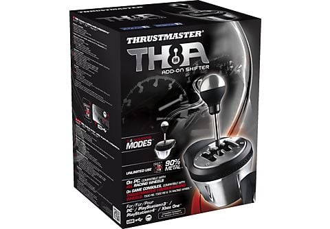 THRUSTMASTER TH8A (H-Schaltung 7+1 / Sequenziell +/-, PS4 / PS3 / Xbox One  / PC), Schalthebel, Silber/schwarz