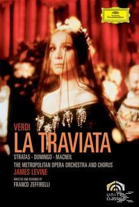 A La Traviata opera DVD borítója egy fekete ruhás nővel.