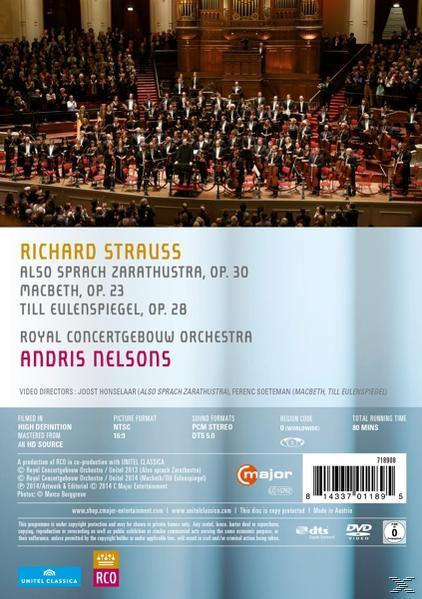 Royal Concertgebouw Macbeth, Strauss: Zarathustra, - / Also Op. - Orchestra 30 Op. 28 (DVD) Till Op. 23 Eulenspiegel, Sprach 
