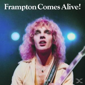 Albumcover: Frampton Comes Alive! Peter Frampton mit rosa Haaren, hält eine Gitarre.