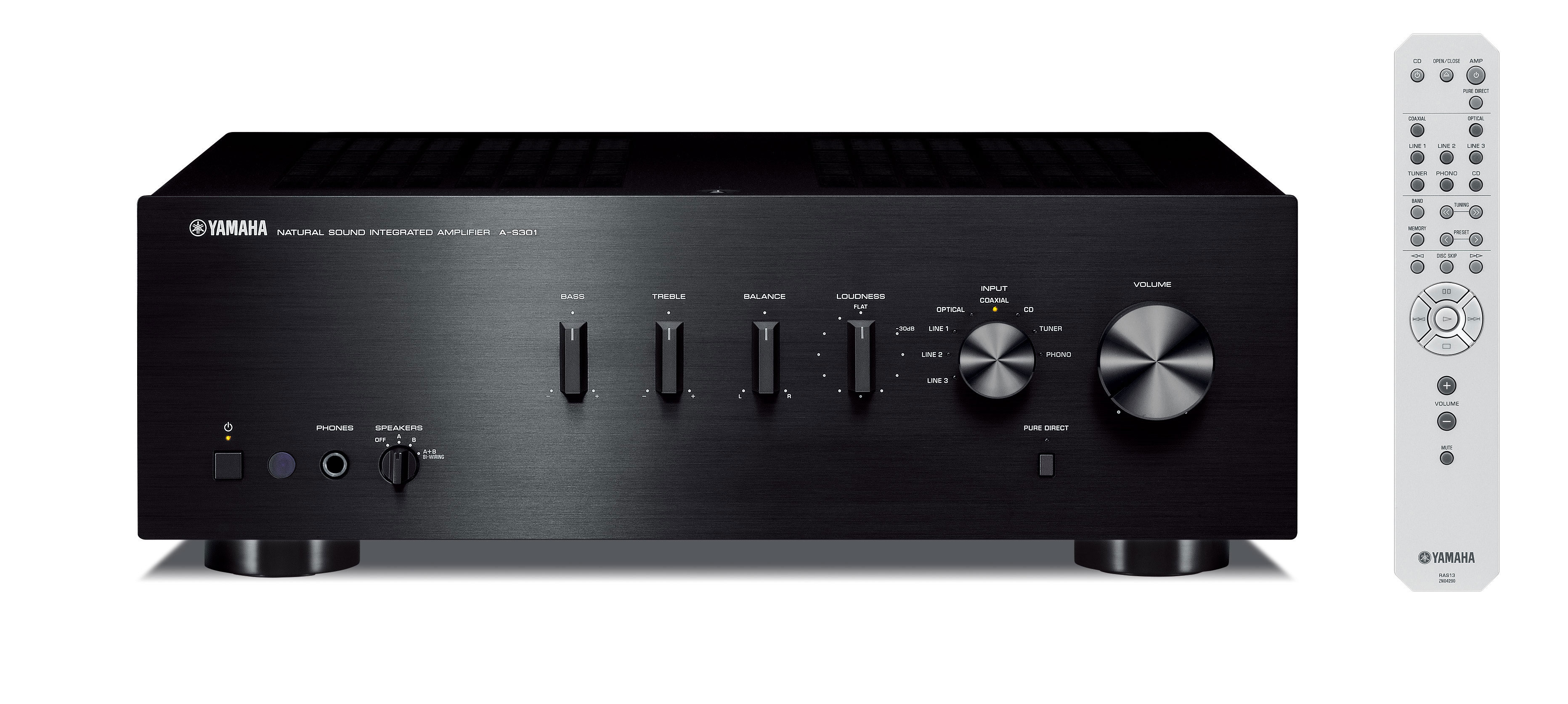 YAMAHA A-S301 Verstärker (2Kanäle, 95 Wattpro Kanal, Schwarz)
