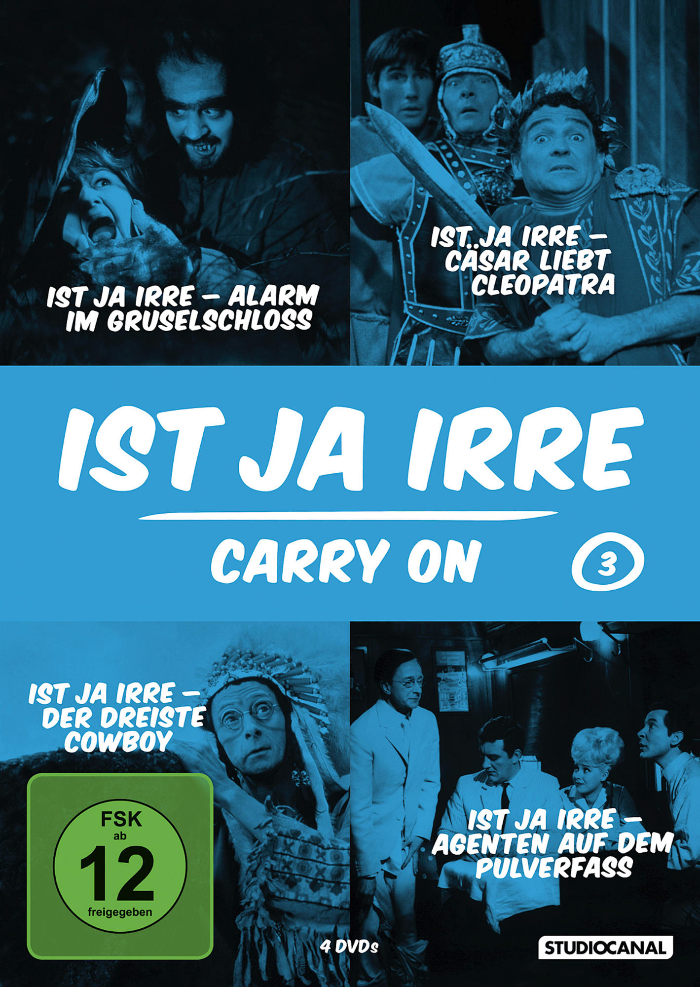 DVD-Cover mit Filmstills. Der Titel steht in einem blauen Banner.