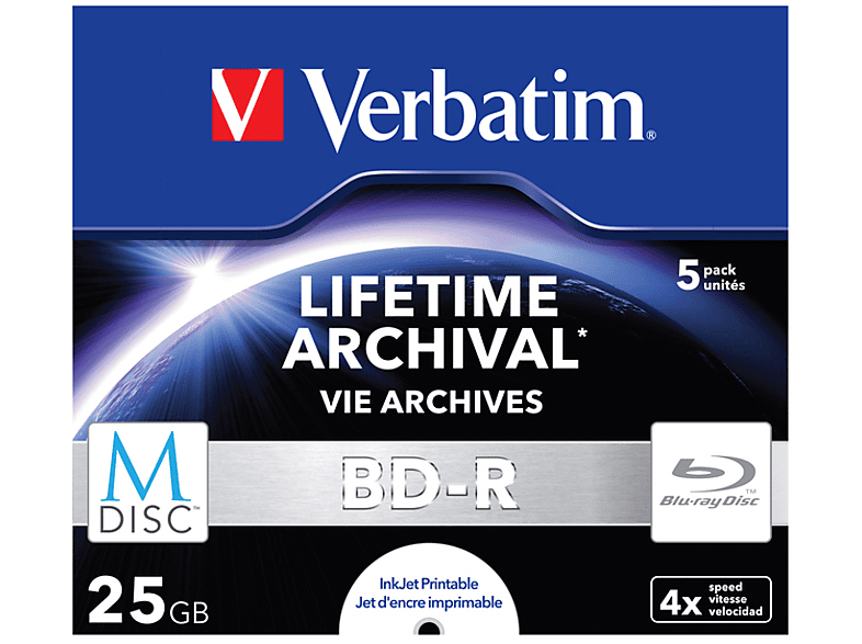 43823 Blu-ray-M-Disc 25GB VERBATIM Single BD-R MDISC