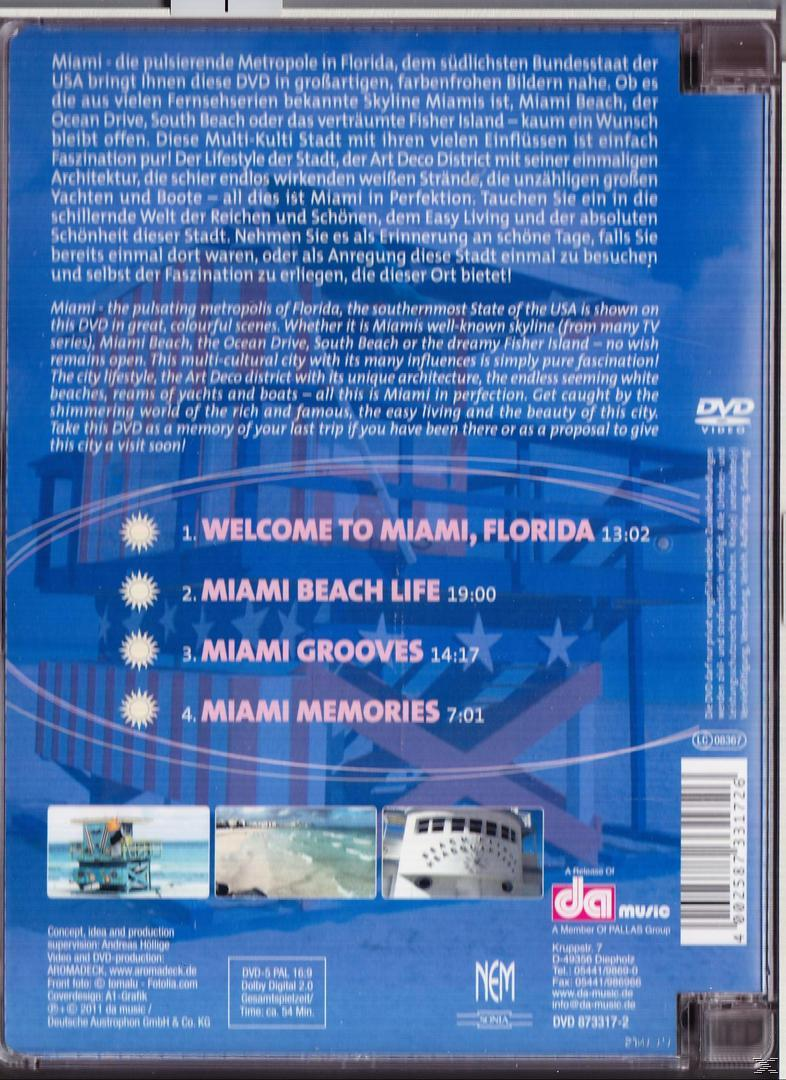 DVD-Rückseite zeigt Fotos und Text über Miami, Florida.