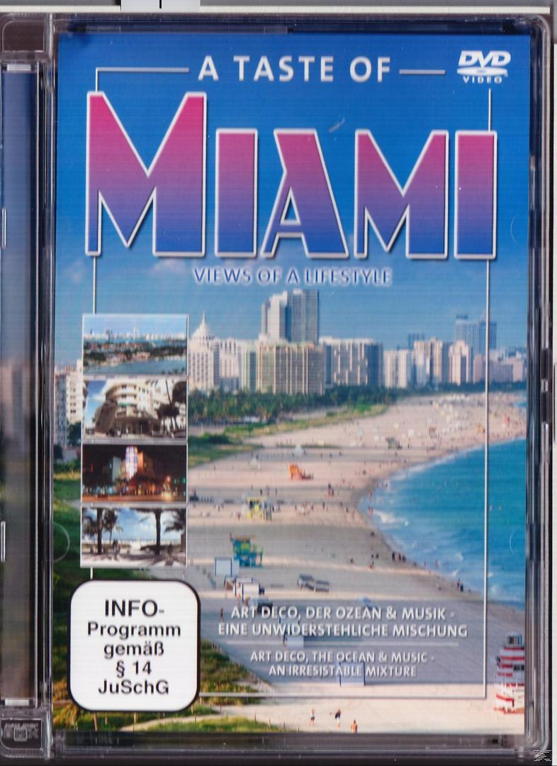 DVD-Cover "A Taste of Miami" mit Strandansichten und Text.