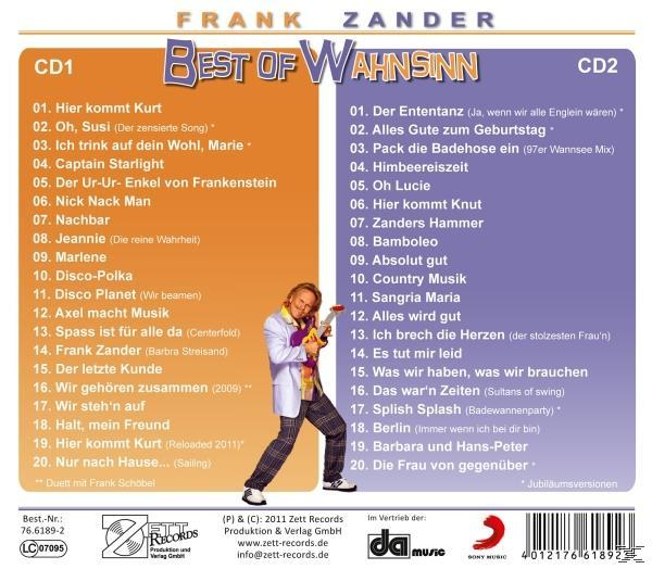 Frank Zander - Best Of Wahnsinn-Das Beste Aus 40 Jahren Wahnsin  - (CD)